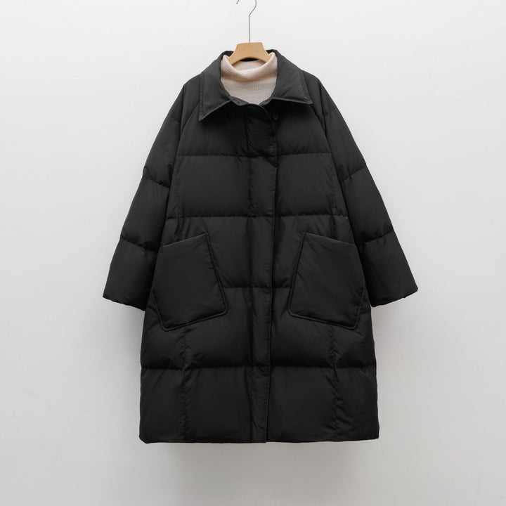 Ladies bulky padded coat with rounded cut and practical pockets Lune London