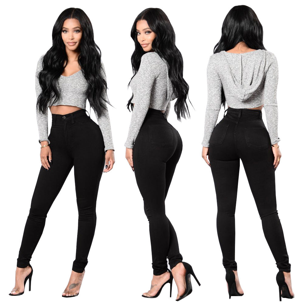 Women's Casual Crop Top with Hoodie and Long Sleeves Lune London