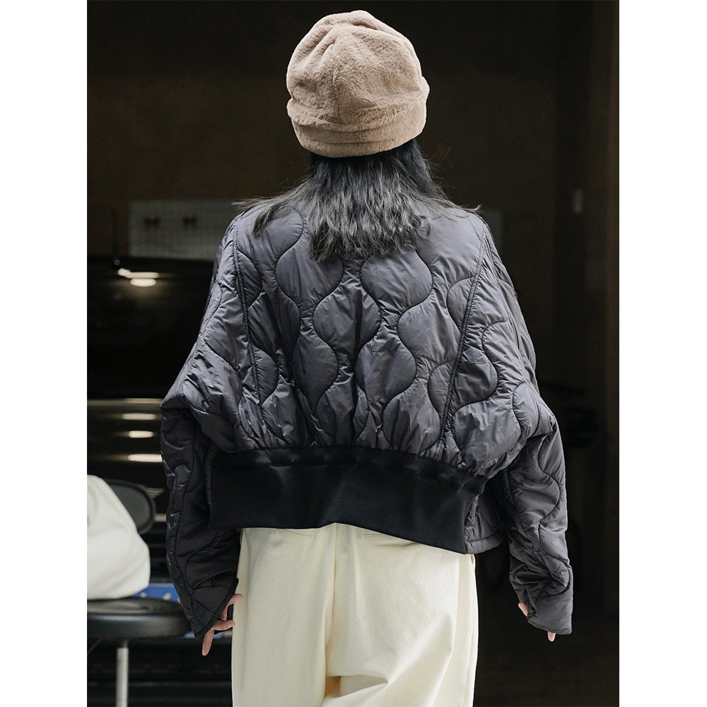 Women Short Cut Quilted Bomber Jacket with Light Padding Amarae