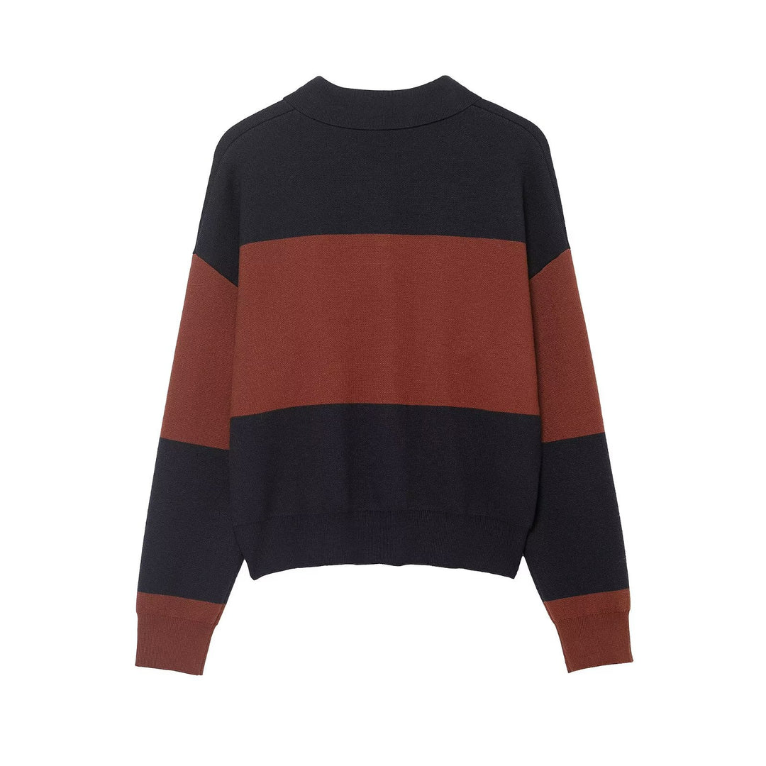 Pull polo décontracté pour femmes avec épaules tombantes Chic & Stil