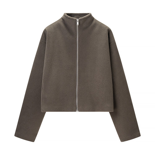 Veste en polaire pour femmes avec col montant et fermeture éclair intégrale Chic & Stil