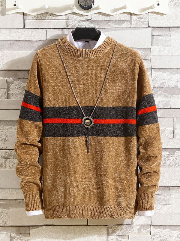 Trendy men's sweater with striped design and great comfort Lune London