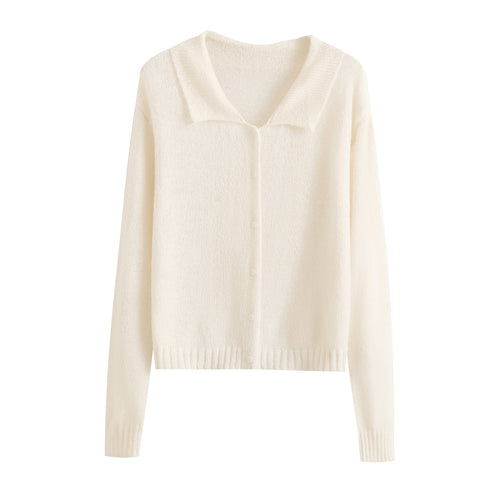 Fashionable knit jacket for women with elegant button placket Amarae