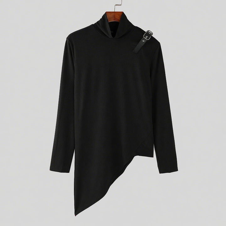 Ladies asymmetrical Longsleeve with high collar and modern Lune London band