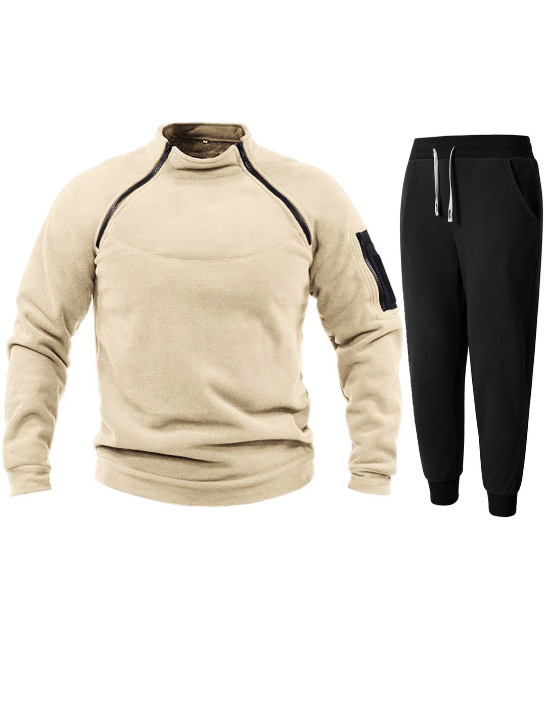 Functional fleece jacket for men with chic and stylish elastic sports pants