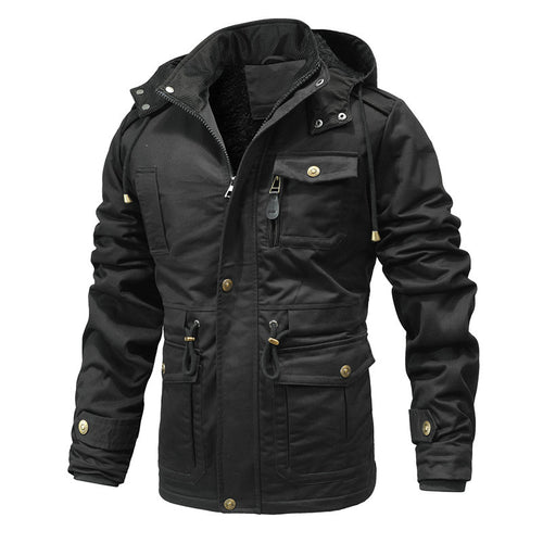 Trendy multifunctional jacket for men with removable hood and fleece lining Amarae