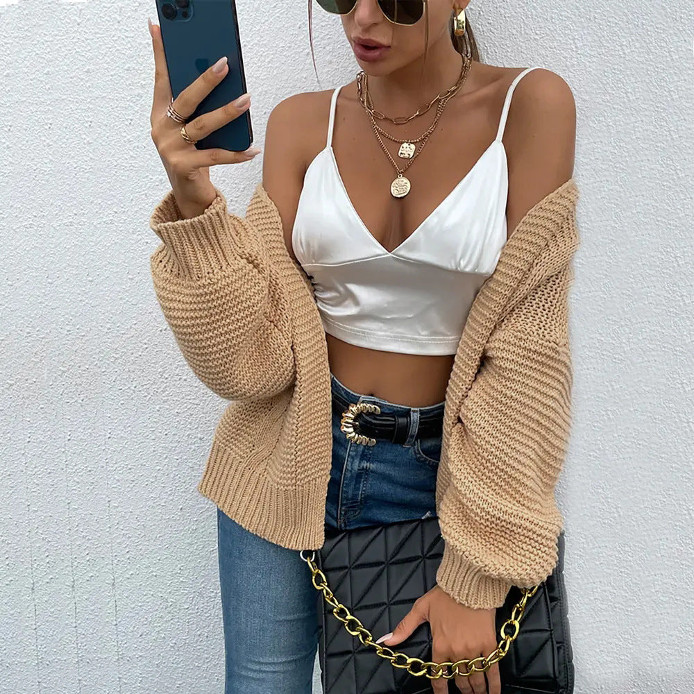 Ladies chunky knit cardigan in relaxed fit Lune London