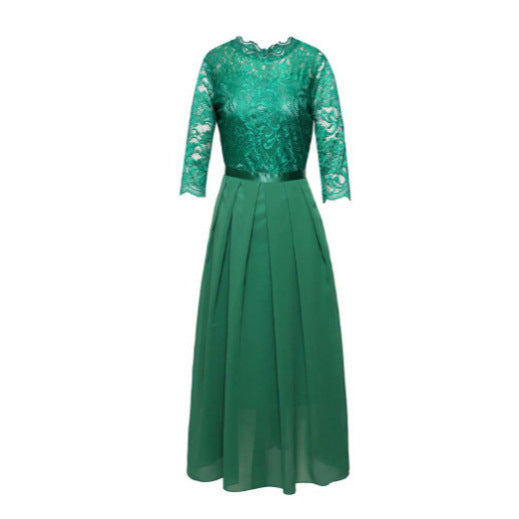 Elegant evening dress for ladies with lace top and flowy skirt Lune London
