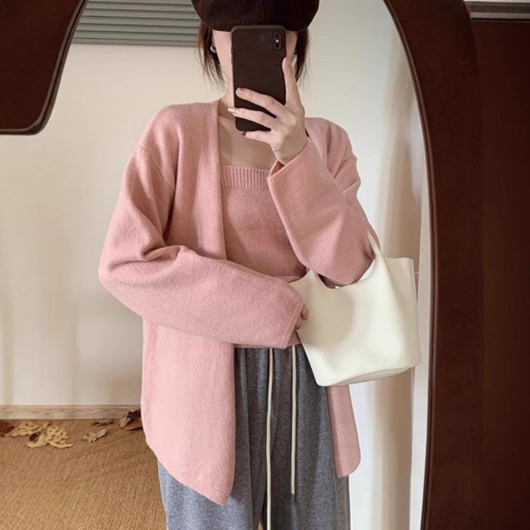 Cardigan ouvert pour femmes avec coupe décontractée et décolleté en V profond