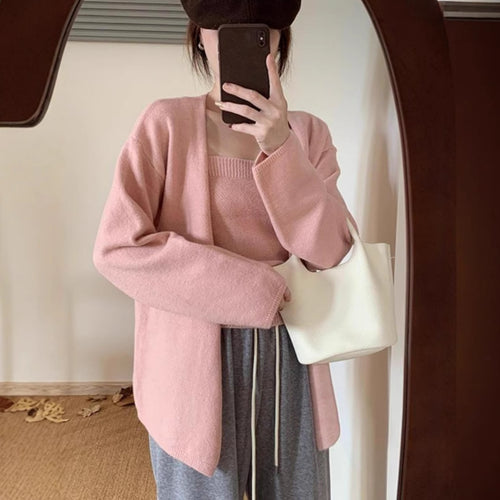 Cardigan tricot décontracté pour femmes avec manches ouvertes et coupe confortable Chic & Stil