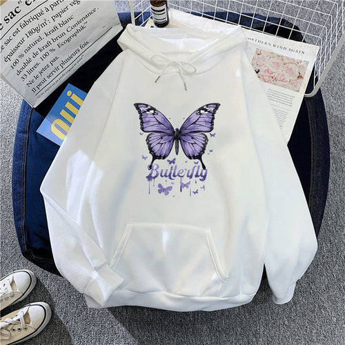 Women's hoodie with colorful butterfly motif Chic & Stil