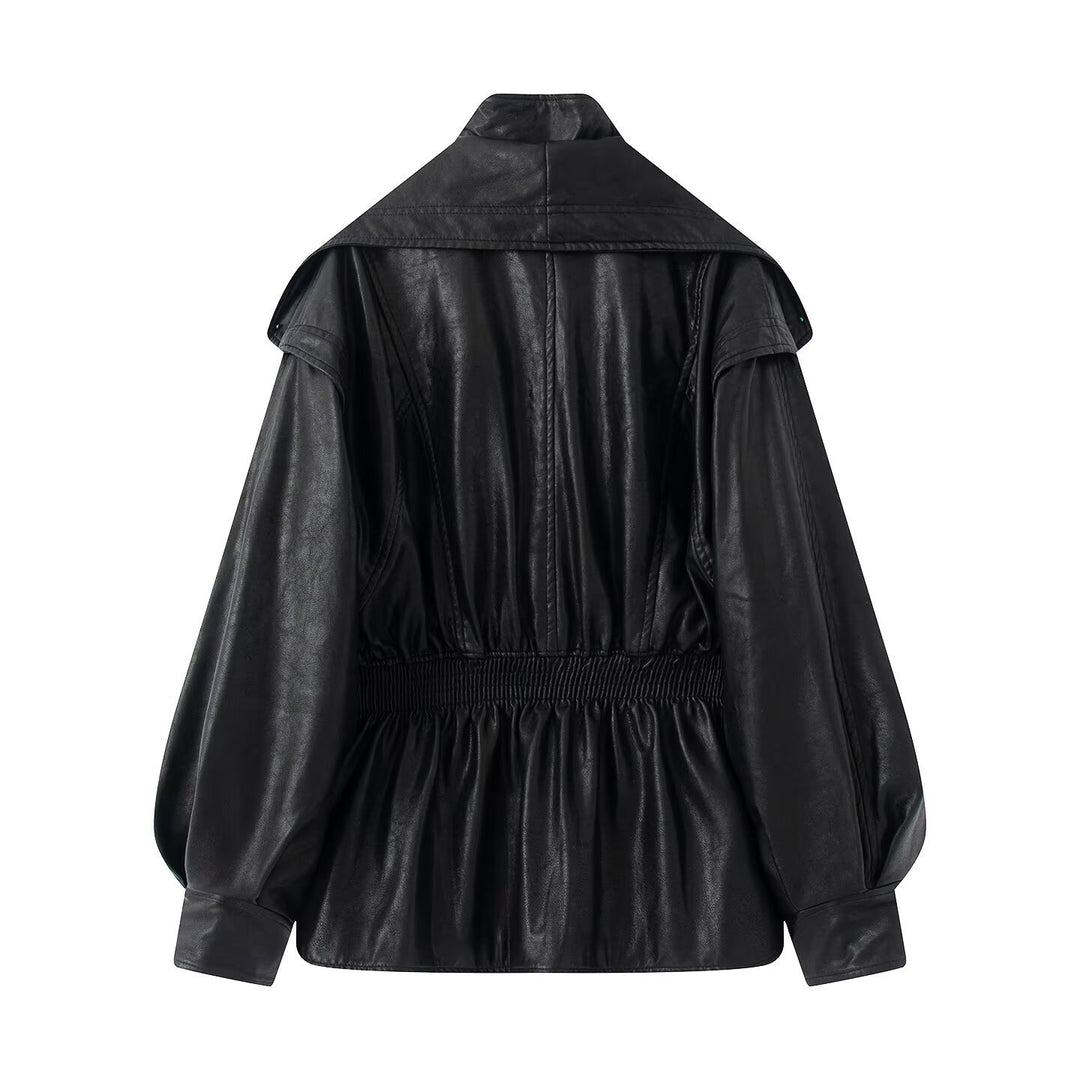 Elegant biker jacket for women with a relaxed fit and voluminous sleeves Lune London