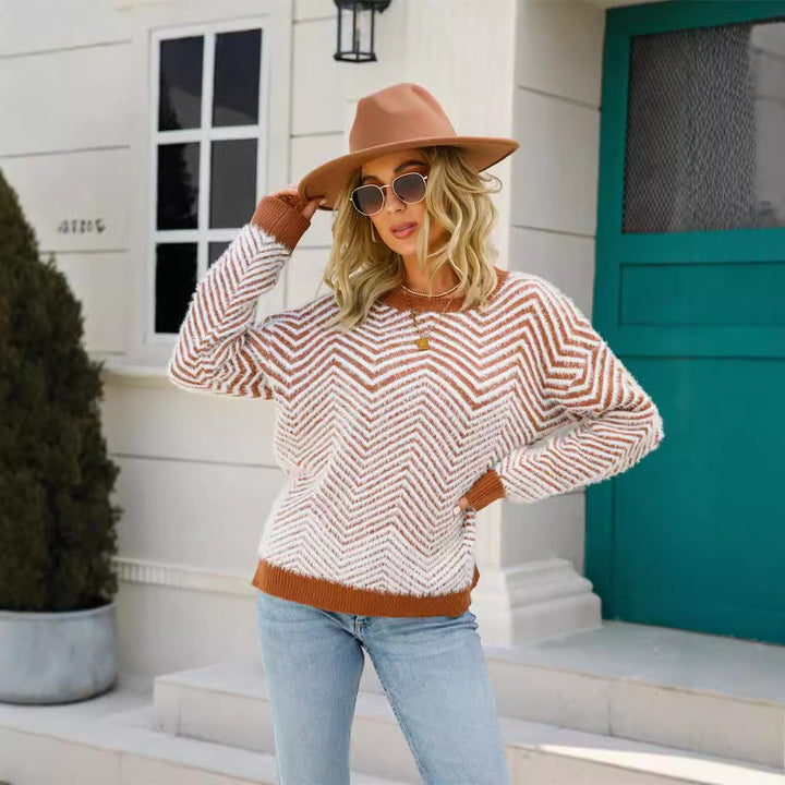 Pull pour femmes avec motif en chevrons Chic & Stil