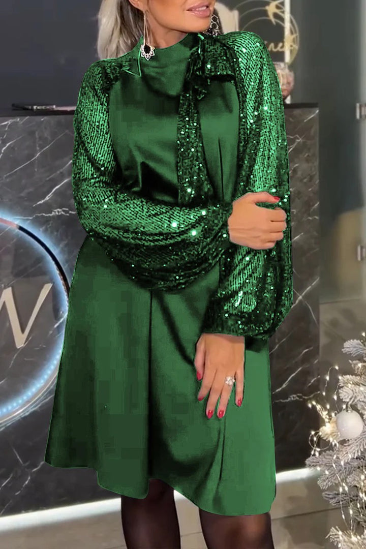 Robe de cocktail élégante pour femmes avec garniture en sequins et coupe festive Chic & Stil