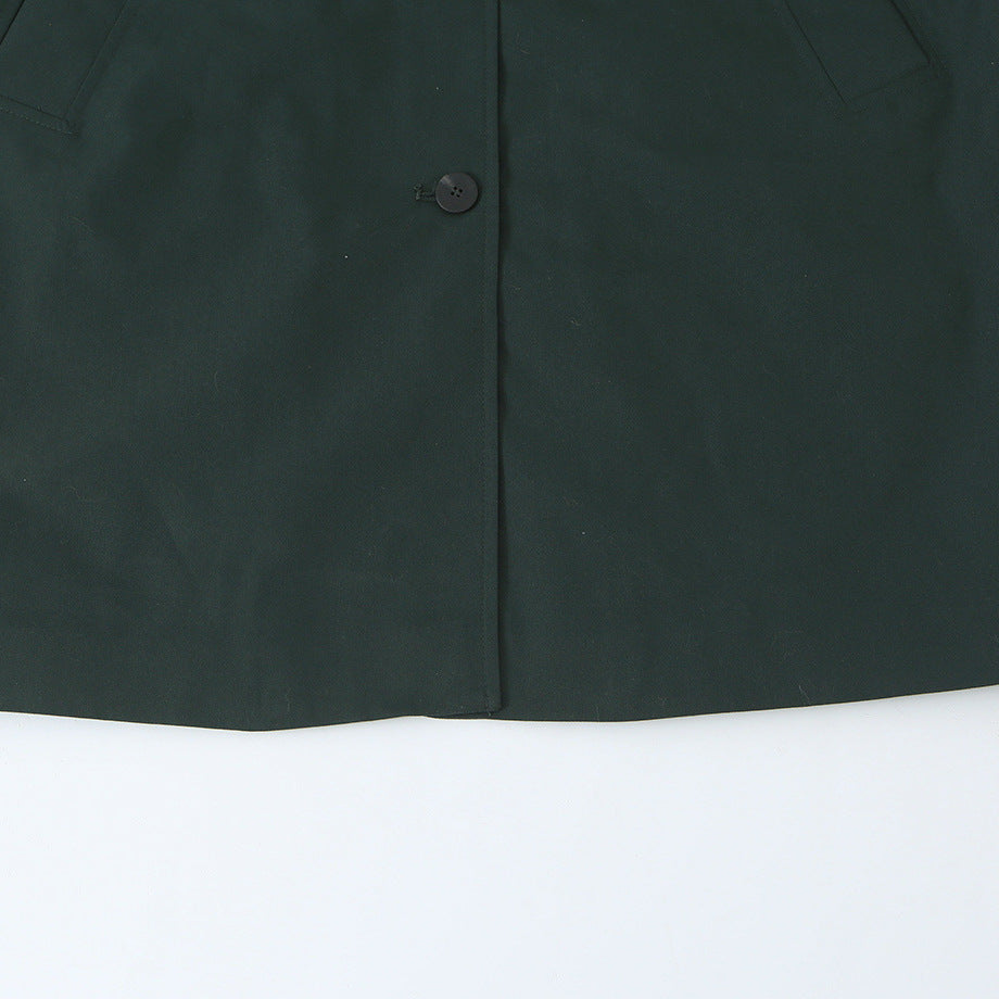 Women's Water-Repellent Trench-Inspired Coat with Shirt Collar and Patch Pockets Amarae