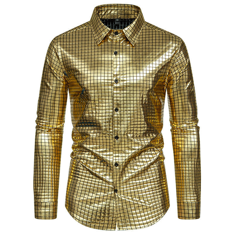 Shiny shirt for men with exclusive check pattern Lune London