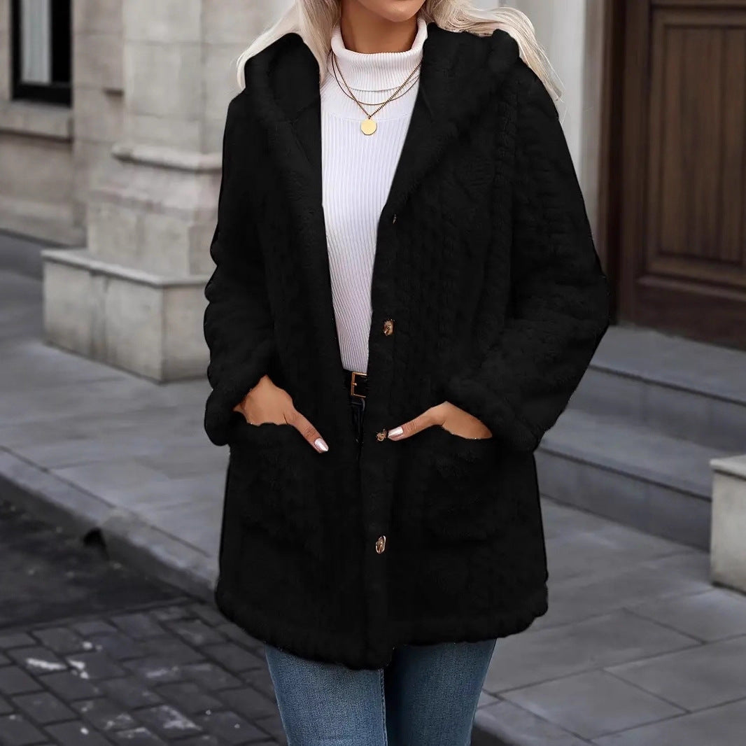 Ladies Cozy Plush Hoodie Lune London