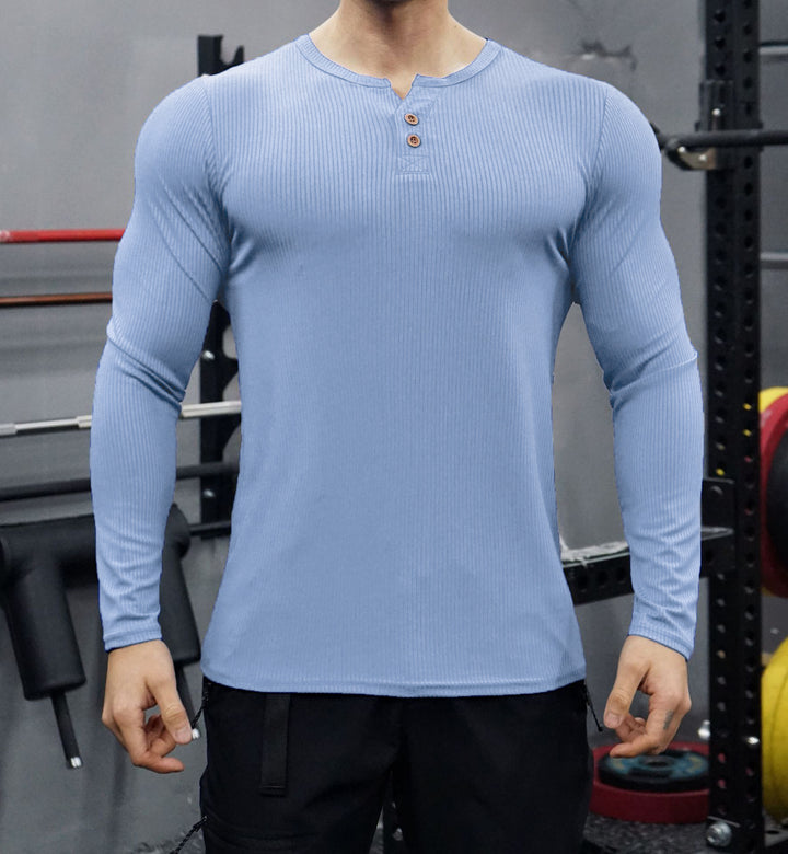 Long sleeve shirt for men with textured design and button placket Lune London