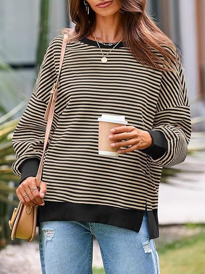 Ladies striped casual wide fit sweater Lune London