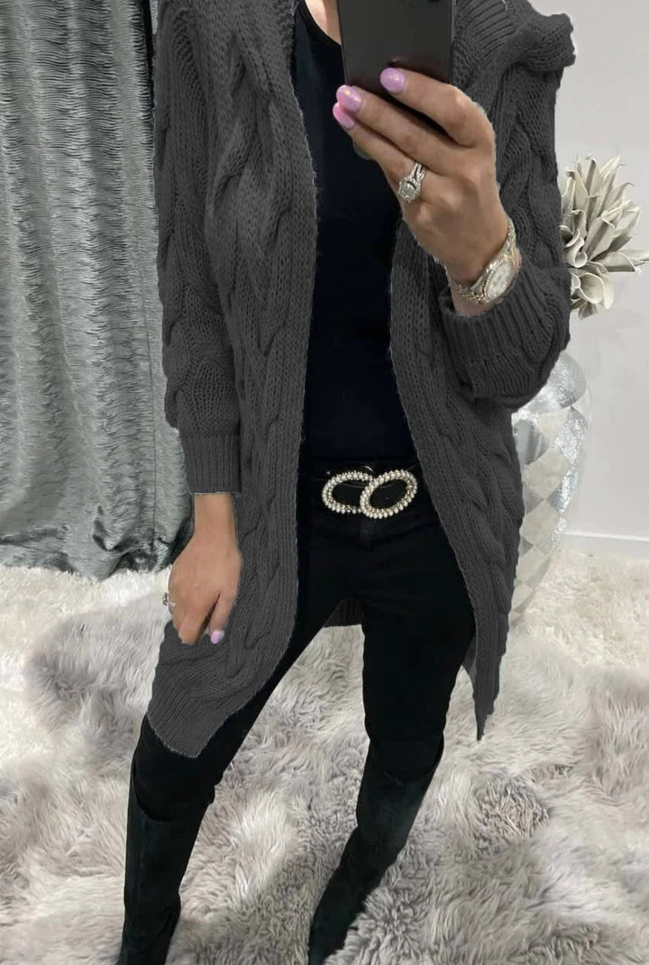 Women's knit coat with a practical hood design Lune London
