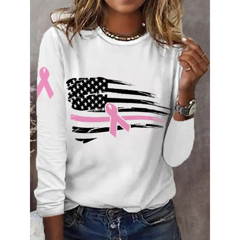 Women's casual T-shirt with creative flag and bow design Lune London