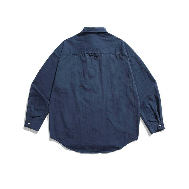 Unisex Boxy Overshirt Jacket with utility pockets, rounded hem, and oversized fit Amarae