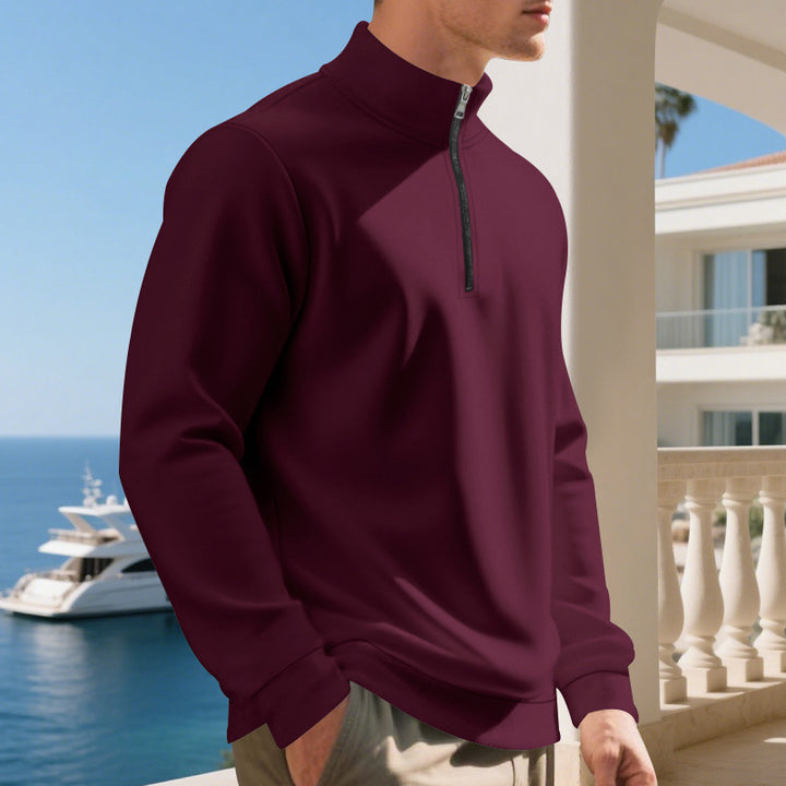 Sporty pullover for men with half-zip and breathable structure Lune London