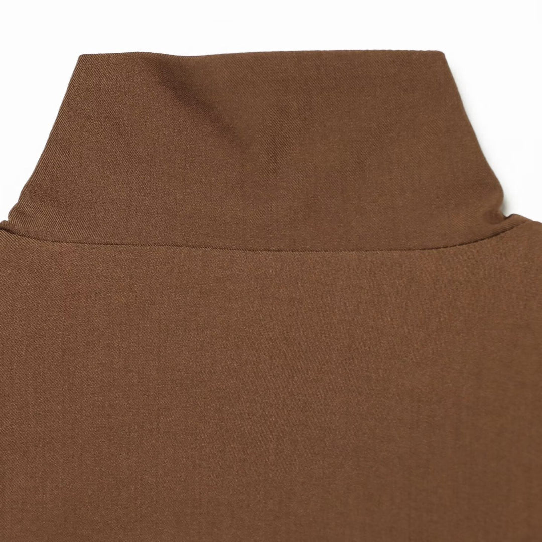 Women's Boxy Cropped Utility Jacket with High Stand Collar and Flap Pockets