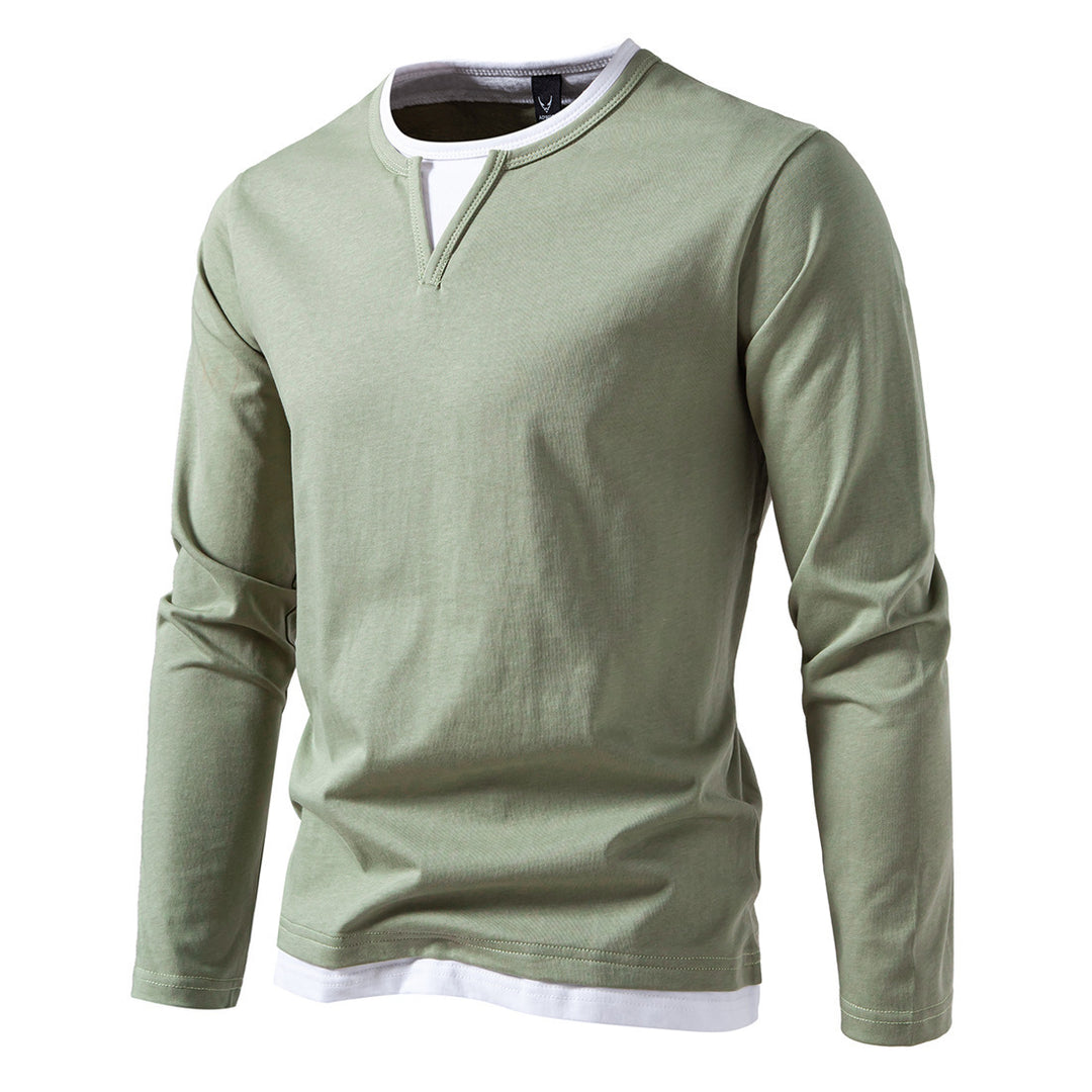 Men's long sleeve T-shirt with modern V-neckline and striking accents Lune London