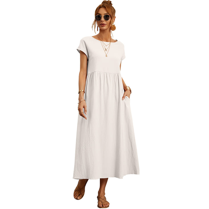 Robe maxi pour femmes avec une taille tendance et des poches latérales pratiques Chic & Stil
