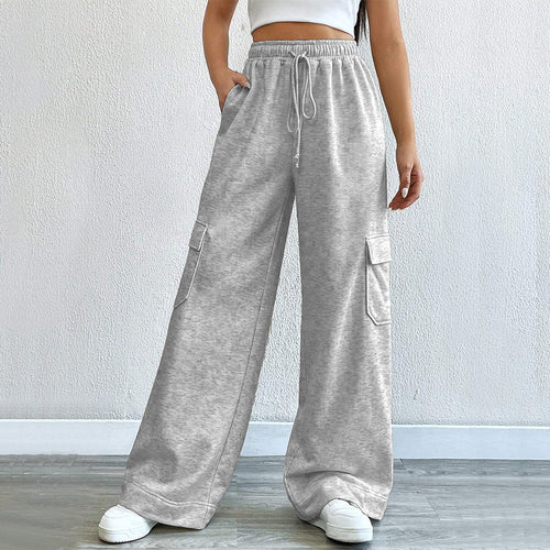 Pantalons cargo pour femmes avec jambes larges et taille élastique Chic & Stil