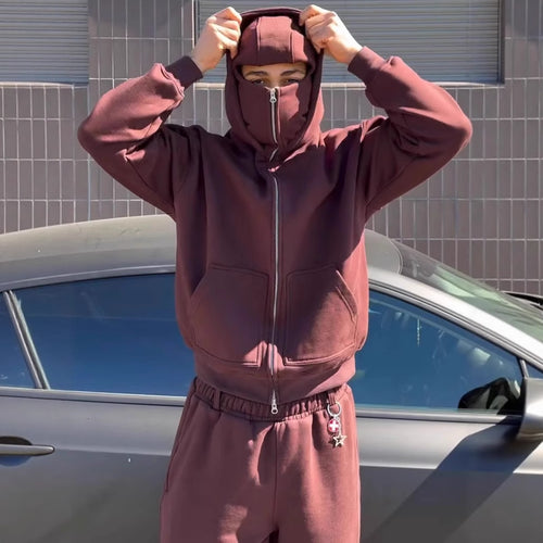 Hooded jacket for women with integrated face protection and convenient zip Amarae