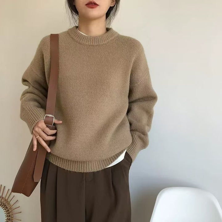 Pull en tricot épais décontracté pour femme avec coupe oversize et manches douces Chic & Stil