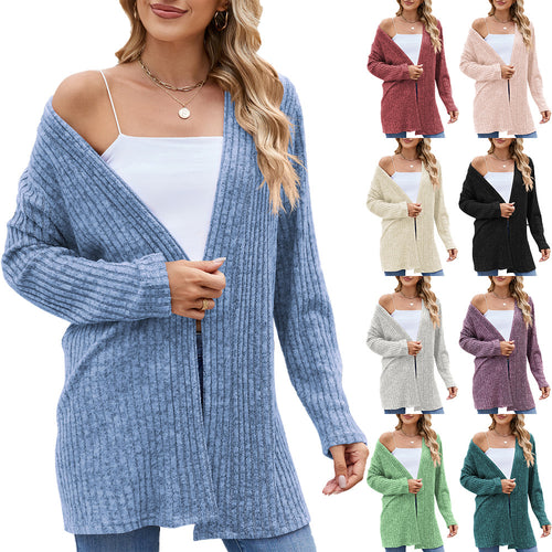 Elegant women's cardigan with an open design and fine ribbed structure Amarae