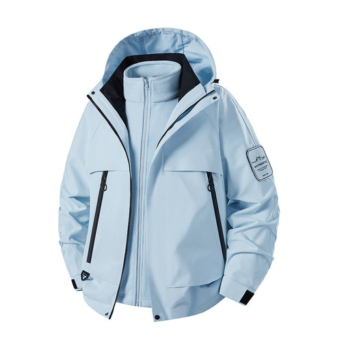 Men's three-piece waterproof outdoor jacket with removable hood and fleece inner jacket Amarae