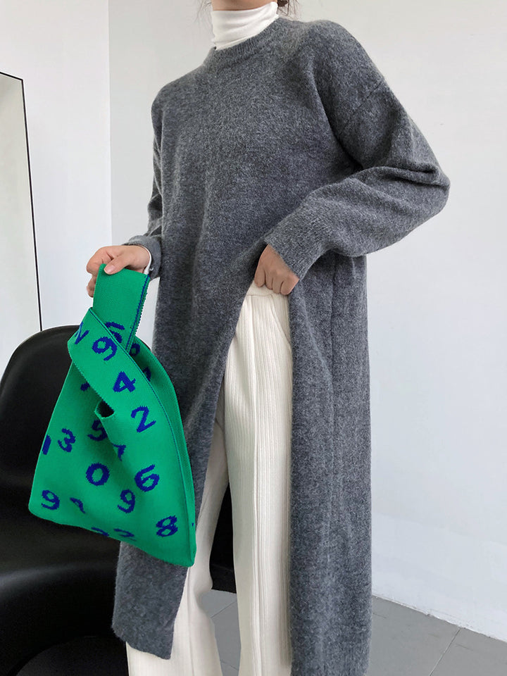 Pull en tricot pour femmes avec manches longues et élégant col rond Chic & Stil