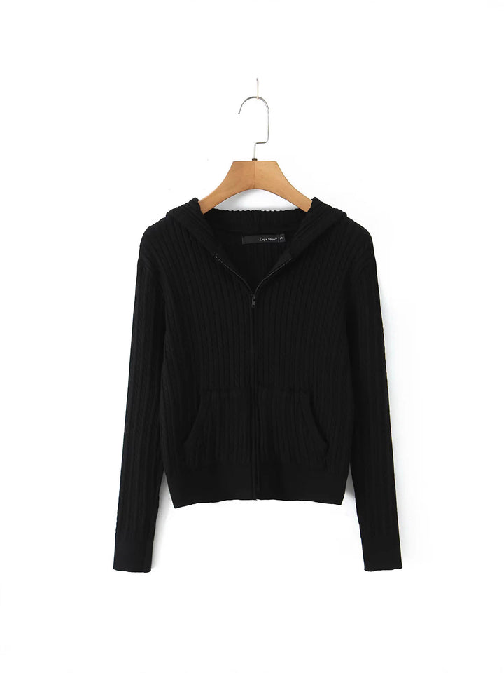 Leisure hoodie for women with structured surface finish and practical pockets Lune London