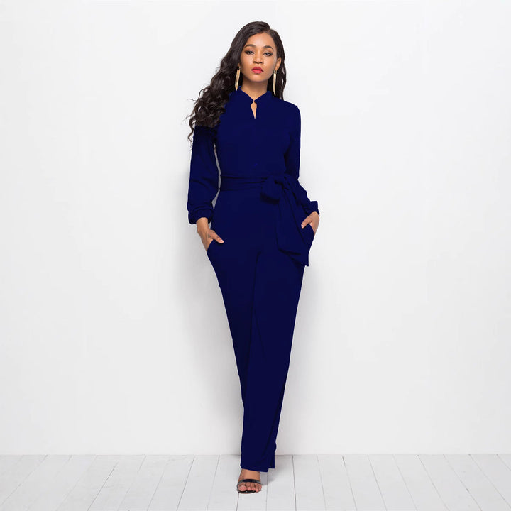 Ladies Elegant Jumpsuit with Tailored Cut and Long Sleeves Lune London