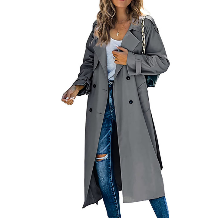 Ladies Elegant oversized trench coat with belted waist Lune London