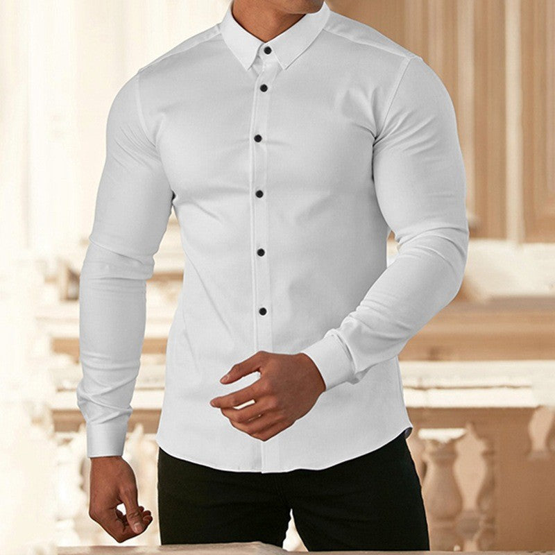 Elegant long sleeve shirt for men with a fitted cut and stylish button details Lune London