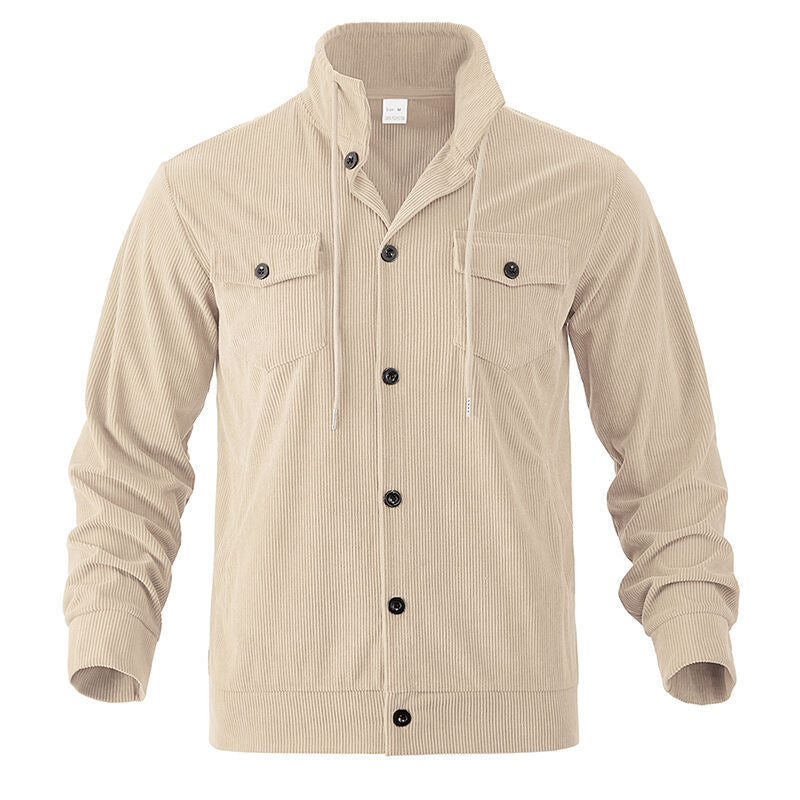 Men's cord jacket with practical chest pockets and drawstring Chic and style
