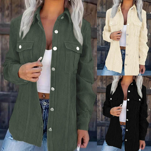 Casual shirt jacket for women with a textured design and functional pockets Amarae