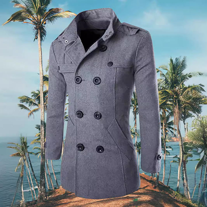 Elegant double-breasted coat for men with modern accents Lune London