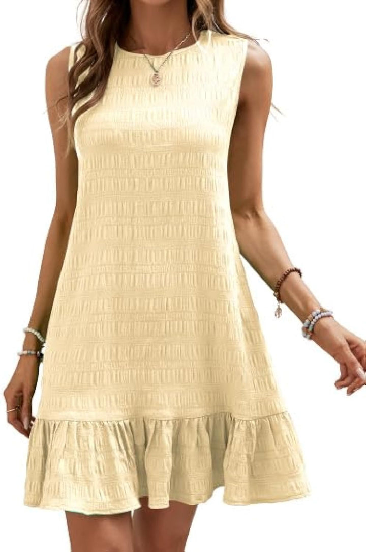 Summer dress for women with ruffled finish and textured surface Lune London