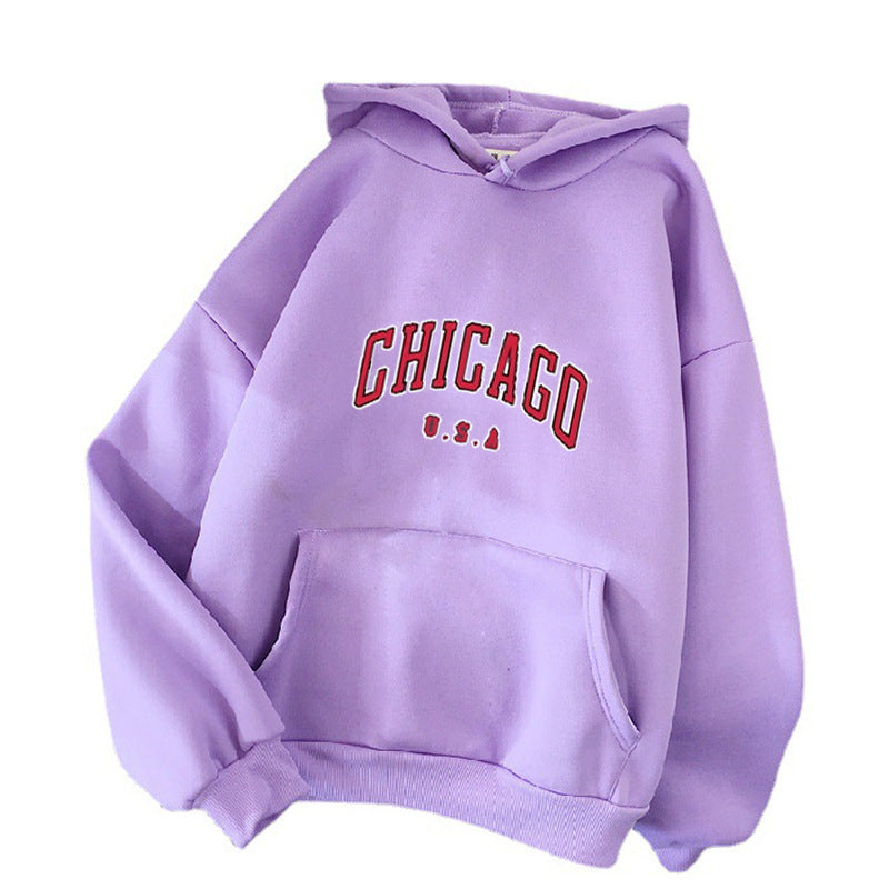 Women’s hoodie with urban Chicago print Chic & Stil