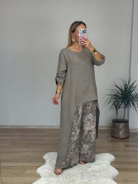 Women’s casual long sleeve shirt with asymmetric hem Chic & Stil