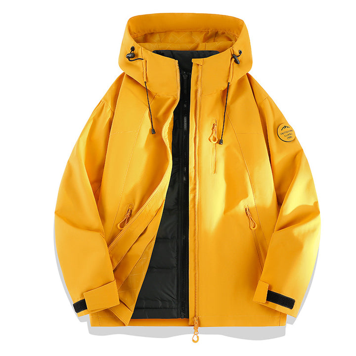 Women Lightweight Waterproof Hooded Jacket with Teddy Charm and Concealed Zipper Pockets Amarae