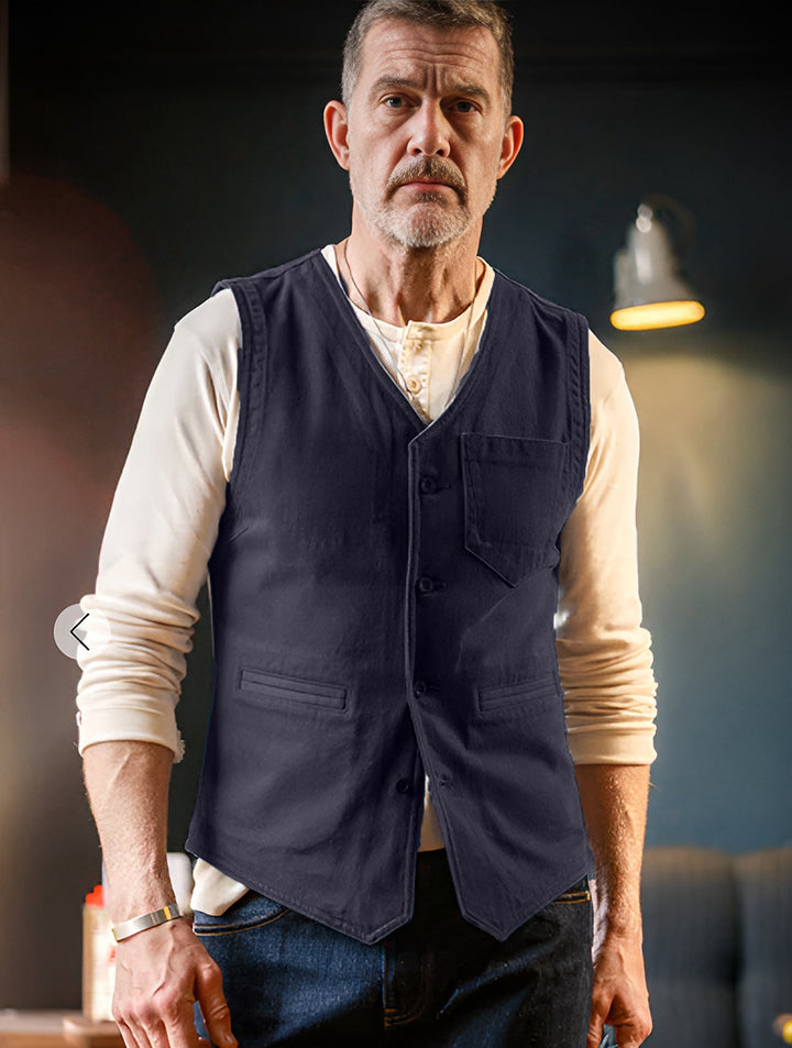 Fashionable vintage style men's vest with pockets Lune London