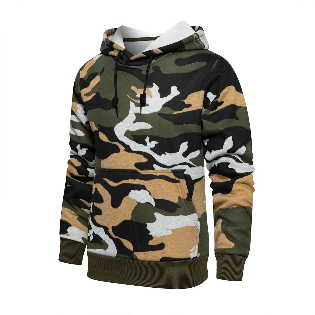 Cozy hooded sweatshirt for men with trendy camouflage pattern Amarae