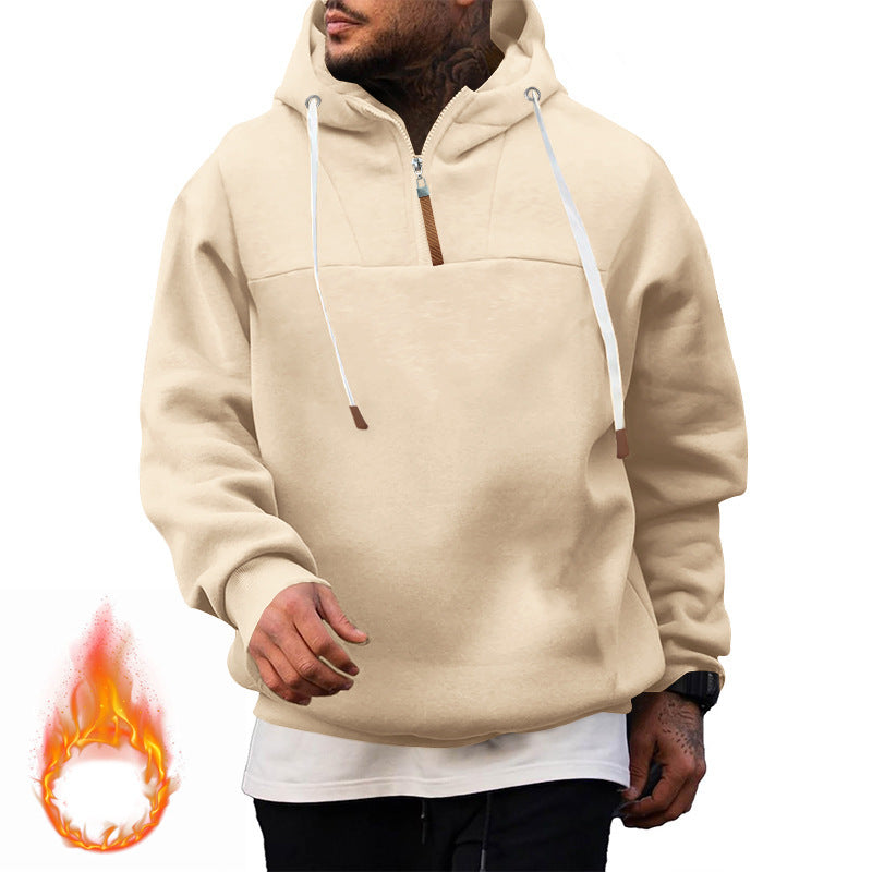 Men's sporty hoodie with short zipper Lune London
